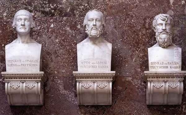 Busts of Henry I (the Fowler), King of the Germans, his Son Emperor Otto the Great, and Emperor Conrad II (the Salian) - view 1