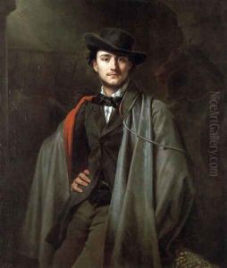 Bildnis Des Malers Baron Jessenack Von Bela by Carl Steffeck