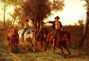 Reitende Zigeunerknaben (Riding Gypsy Boys) by Carl Steffeck