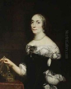 Portrait of the Queen of Poland Marie Louise Gonzaga de Nevers by Daniel Schultz