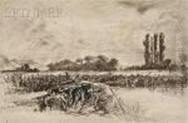 A Water Meadow by Sir Francis Seymour Haden