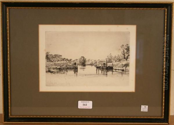 Egham Lock by Sir Francis Seymour Haden