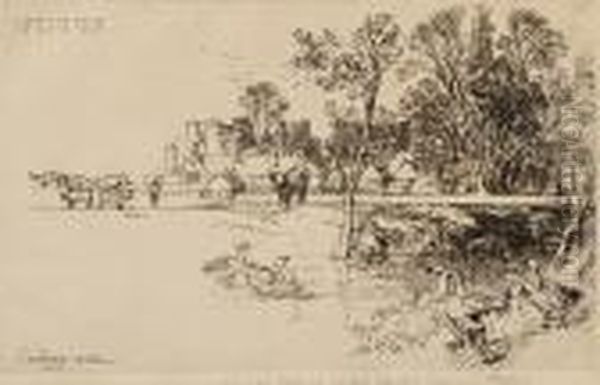 Cowdray Castle, With Geese - view 1