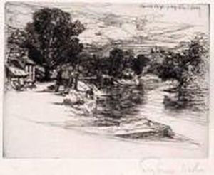 ''newcastle Emlyn'' by Sir Francis Seymour Haden
