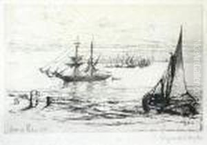 Fishing Fleet At Anchor (1870) by Sir Francis Seymour Haden