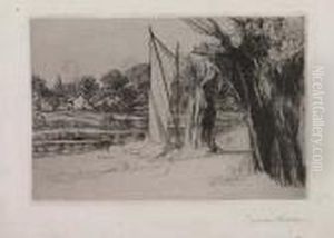 Thames Ditton--with A Sail by Sir Francis Seymour Haden