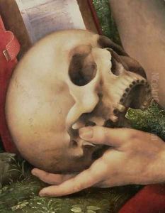St. Jerome (detail of the skull) by Cesare da Sesto