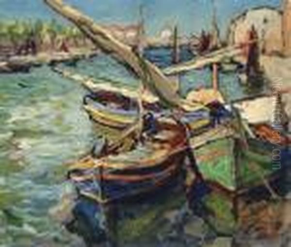 Fishing Boats In Amediterannean Harbour - view 1