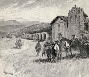 Mission Santa Ynez or Ines, Solvang, California, from the book The Century Illustrated Monthly Magazine, May to October, 1883 by Henry Sandham