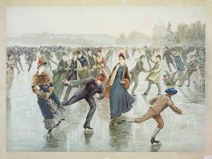 Skating, published by L. Prang and Co. by Henry Sandham