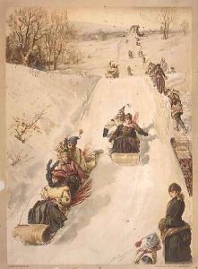 Tobogganing, by L. Prang and Co., 1886 by Henry Sandham