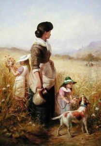 Picking summer flowers by Robert Sanderson