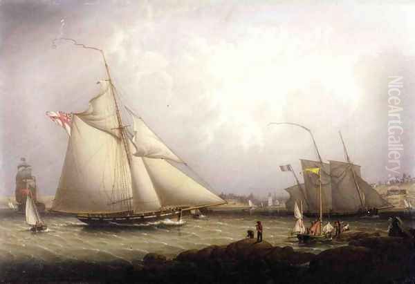 English Cutter and Lugger, Off North Shields - view 1