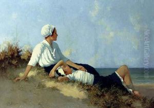Girls On The Beach by Hermann Seeger