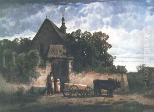 Peasant's Funeral by Jozef Szermentowski