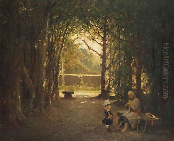 Veteran and Child in a Park - view 1