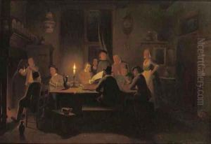 Evening at the inn by Pieter Gerardus Sjamaar