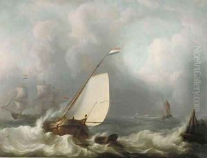 A stiff breeze by Martinus Schouman