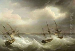 Threemasters in distress off the coast thumbnail