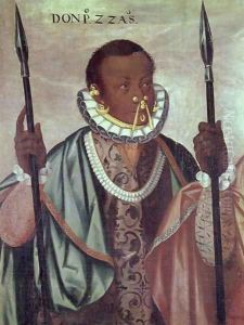 Ecuadorian from Quito, detail from Warriors of the Esmeraldas, 1599 by Adrian Sanchez Galque