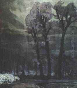Lazienki Park at Night by Henryk Szczyglinski