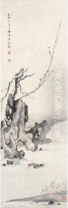 Mandarin Ducks Under Plum by Chen Shaomei