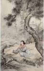 Lady Playing The Flute by Chen Shaomei