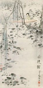 Boating On The Lotus Pond by Chen Shaomei
