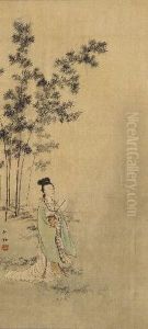 Lady Holding Fan by Chen Shaomei