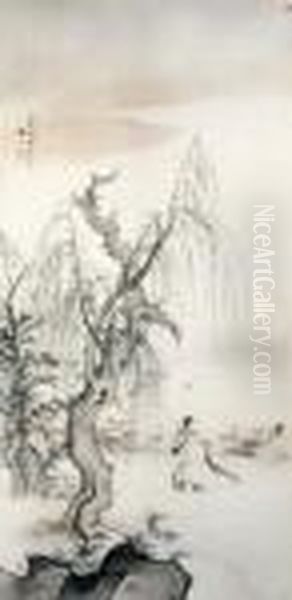 Reciting Poetry On A Willow Bank - view 1