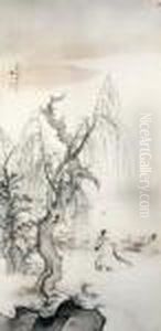 Reciting Poetry On A Willow Bank