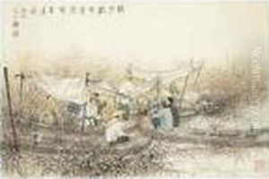 Fishermen Resting By The Bank by Chen Shaomei