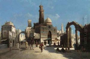 A Street Scene in the Levant by August von Siegen