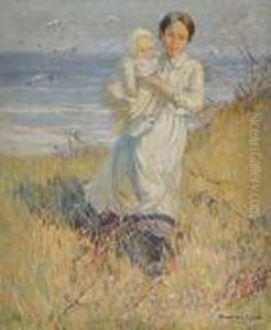 Mother And Child On The Coast by Dorothea Sharp