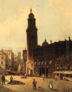 A market place in Verona by August von Siegen