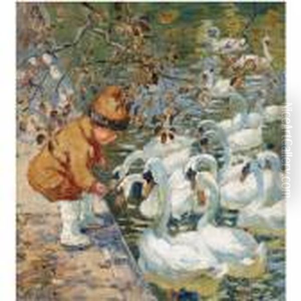 Feeding The Swans - view 1