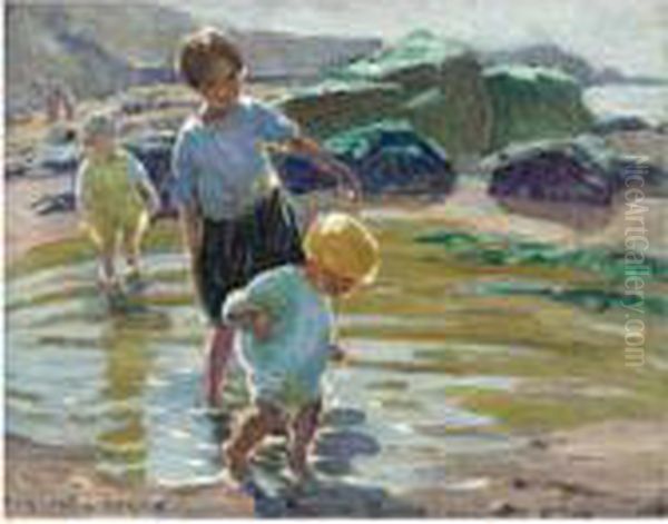 Children Paddling - view 1