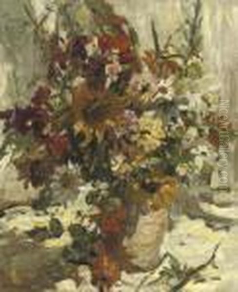 Mixed Summer Flowers In A Vase - view 1
