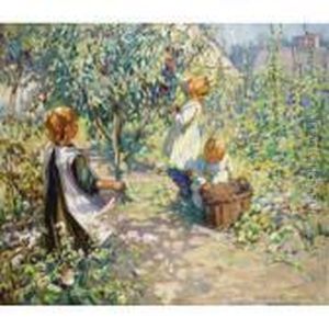 In The Orchard, Picking Plums by Dorothea Sharp