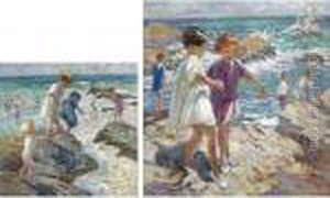 Children On The Rocks (verso); Treading Carefully (recto) Children On The Rocks (verso); Treading Carefully (recto)