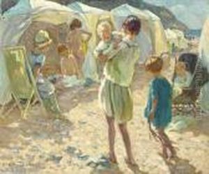 By The Beach Tents, Summer by Dorothea Sharp