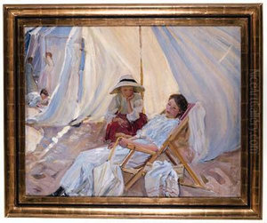 Marcella Smith At The Beach, The Languedoc, South Of France by Dorothea Sharp