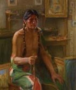 Elkfoot In Studio by Joseph Henry Sharp