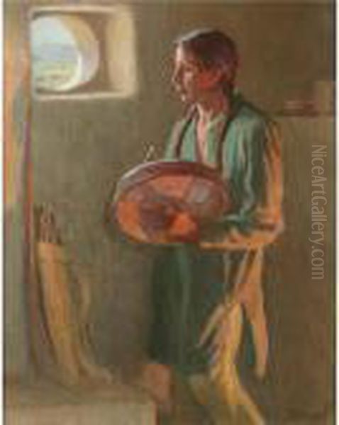 At A Pueblo Window - Taos (firelight And Daylight) - view 1