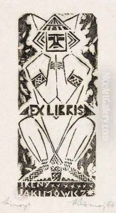 Ex Libris of Irena Jakimowicz by Stefan Szmaj