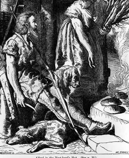 Alfred 849-99 in the Neat-herds hut, engraved by Pearson - view 1