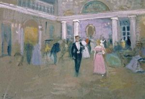 Ball at Larins, an illustration for Eugene Onegin, by Alexander Pushkin 1799-1837, 1911 by Aleksi Stepanovich Stepanov