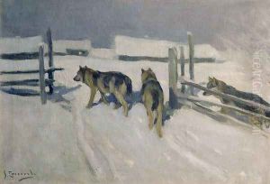 Wolfs, Winter Night, c.1910 by Aleksi Stepanovich Stepanov