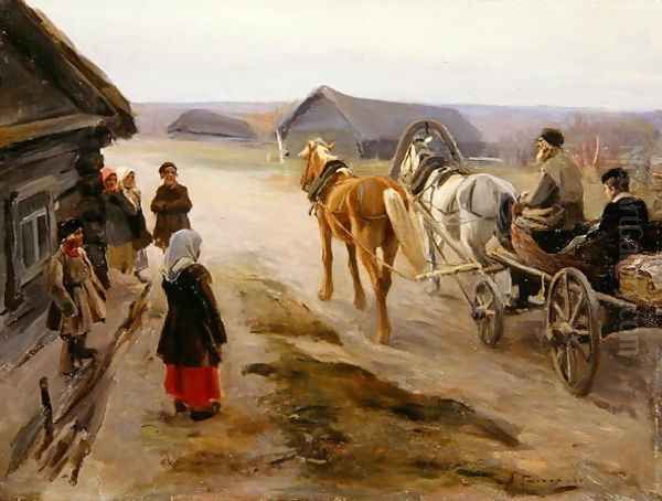 Arrival of a School-Mistress in the Country, c.1908-14 - view 1