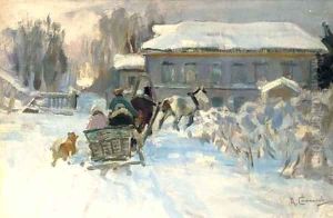 Sleigh ride by Aleksi Stepanovich Stepanov
